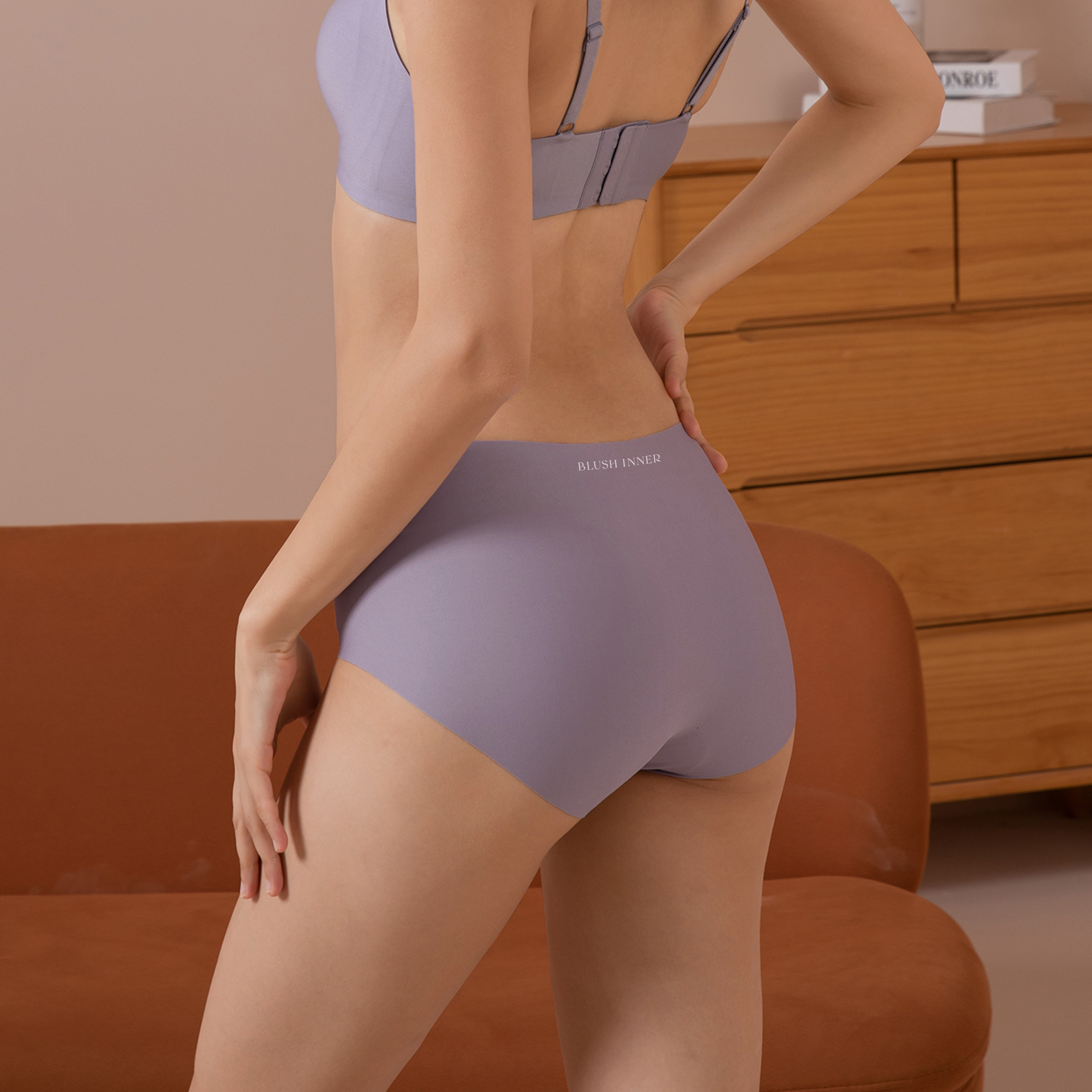 Blush inner air-sense panty underwear空氣感無痕內褲超無縫內褲高腰孕肚包臀底褲