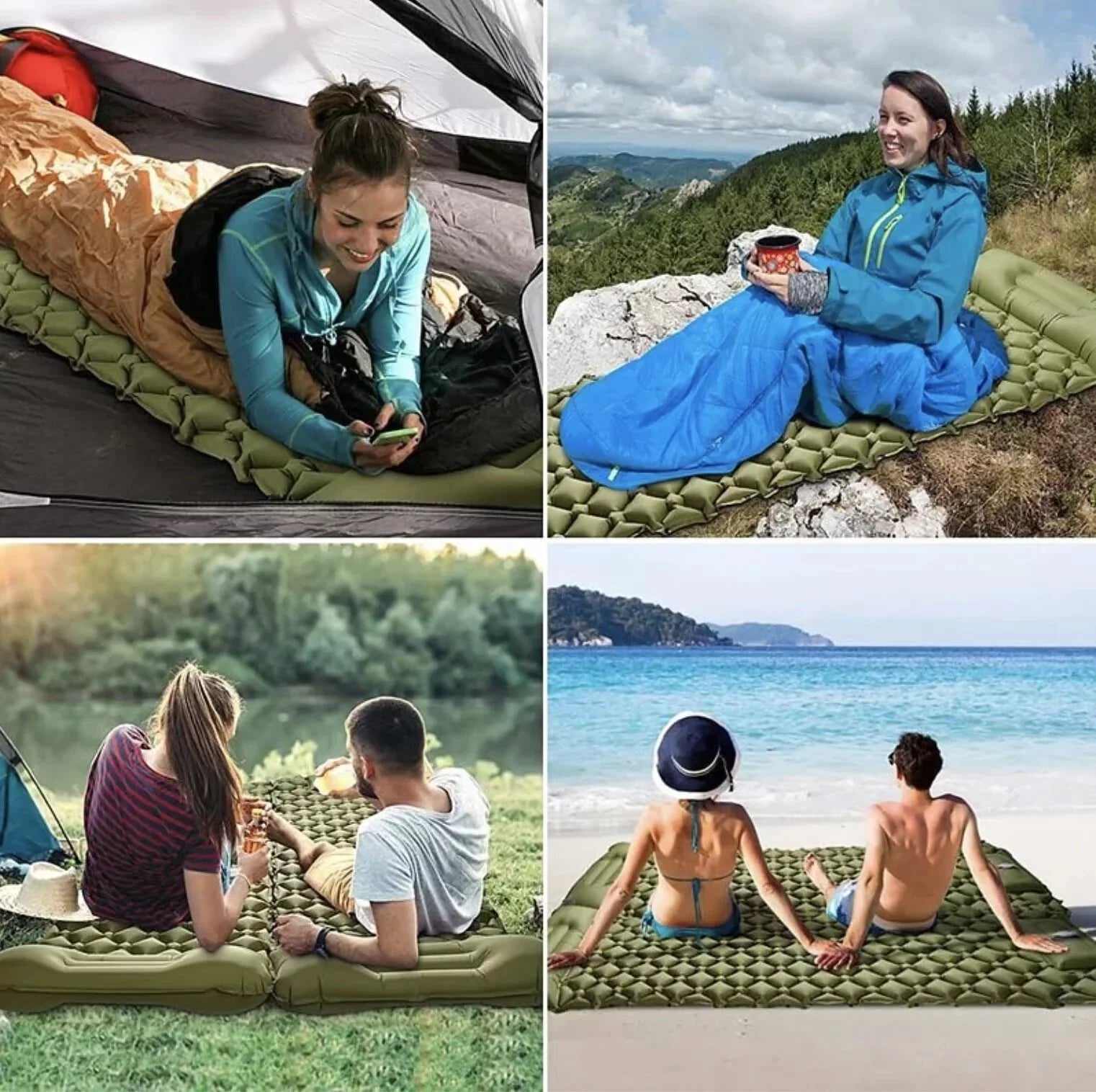 腳踏式充氣1min床墊連枕頭