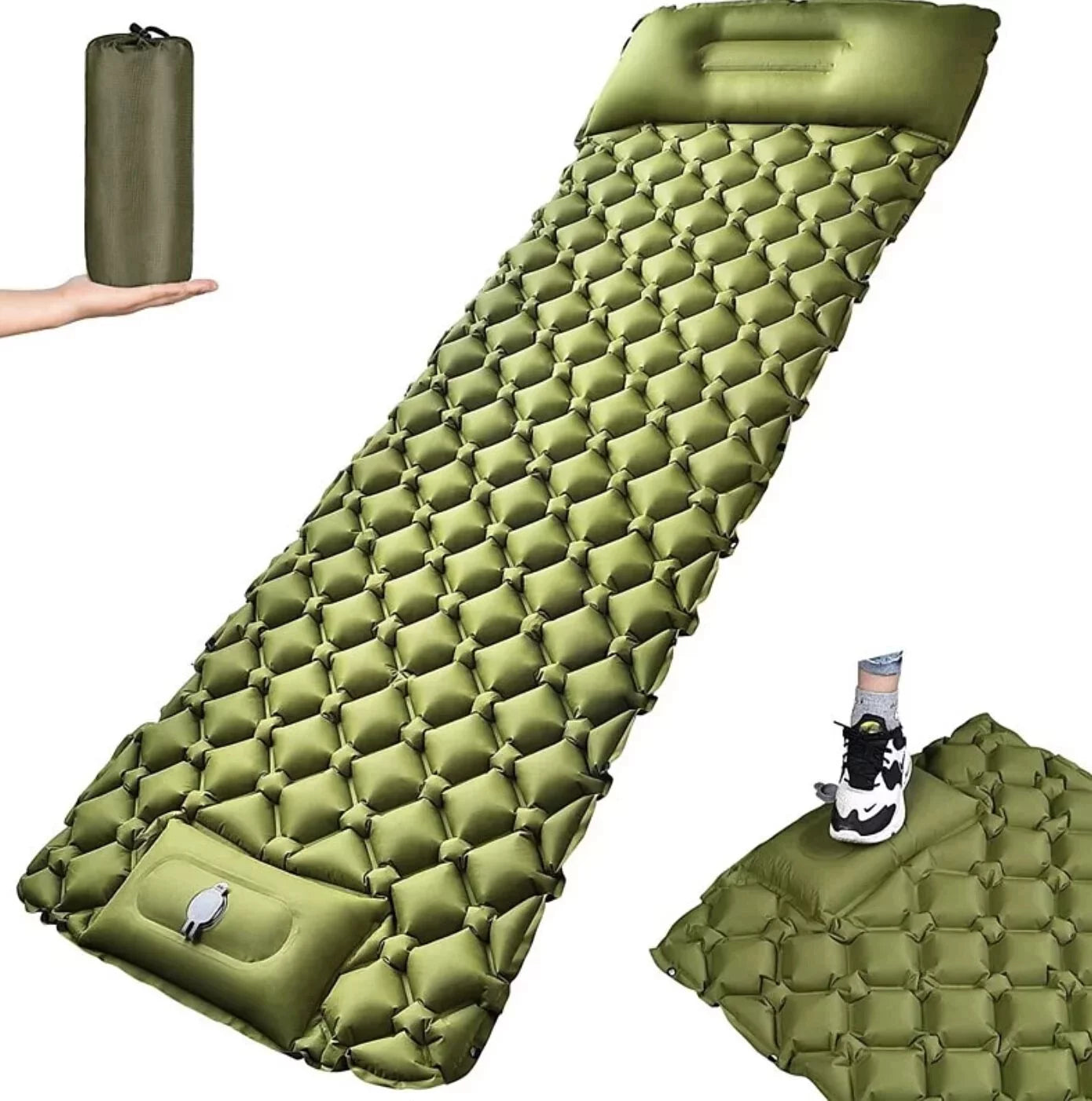 腳踏式充氣1min床墊連枕頭