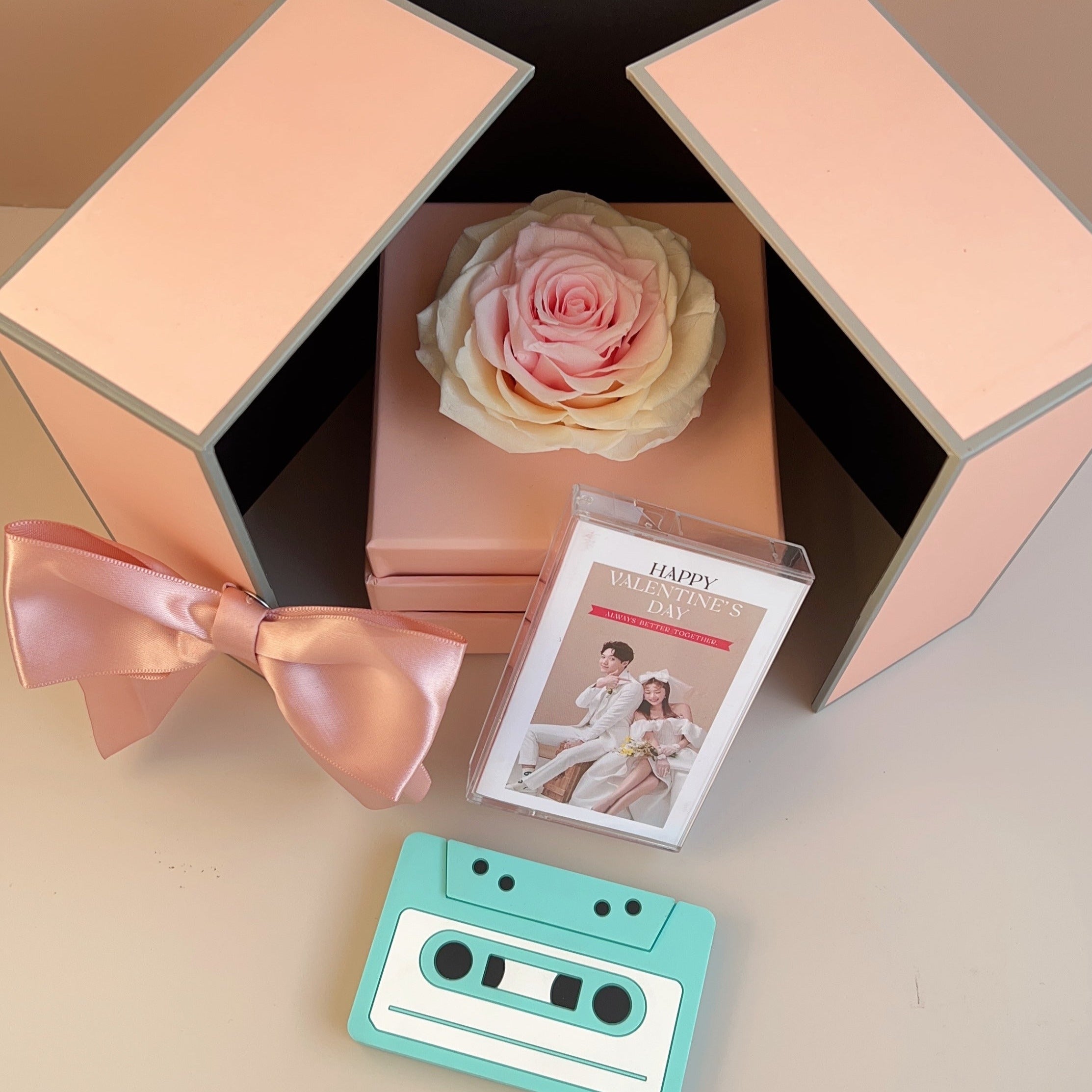 情人節禮物情人節卡求婚花手作永生花保鮮花禮盒客製化禮物錄音心意卡