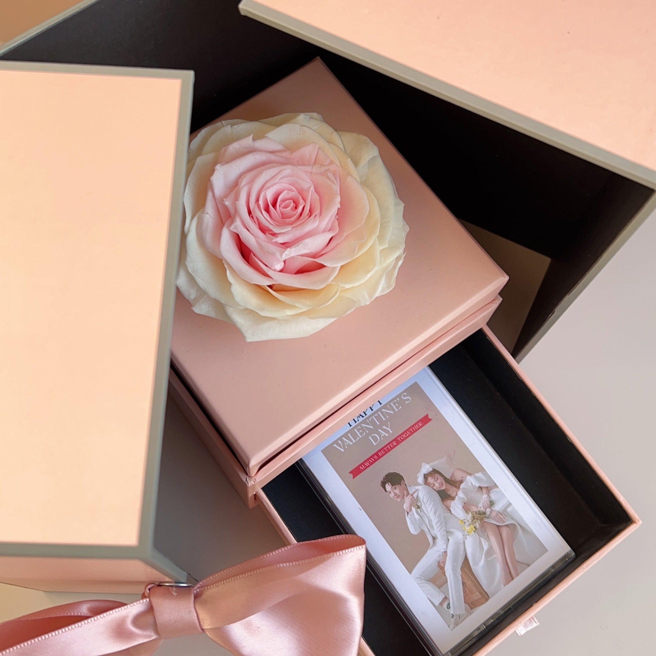 情人節禮物情人節卡求婚花手作永生花保鮮花禮盒客製化禮物錄音心意卡