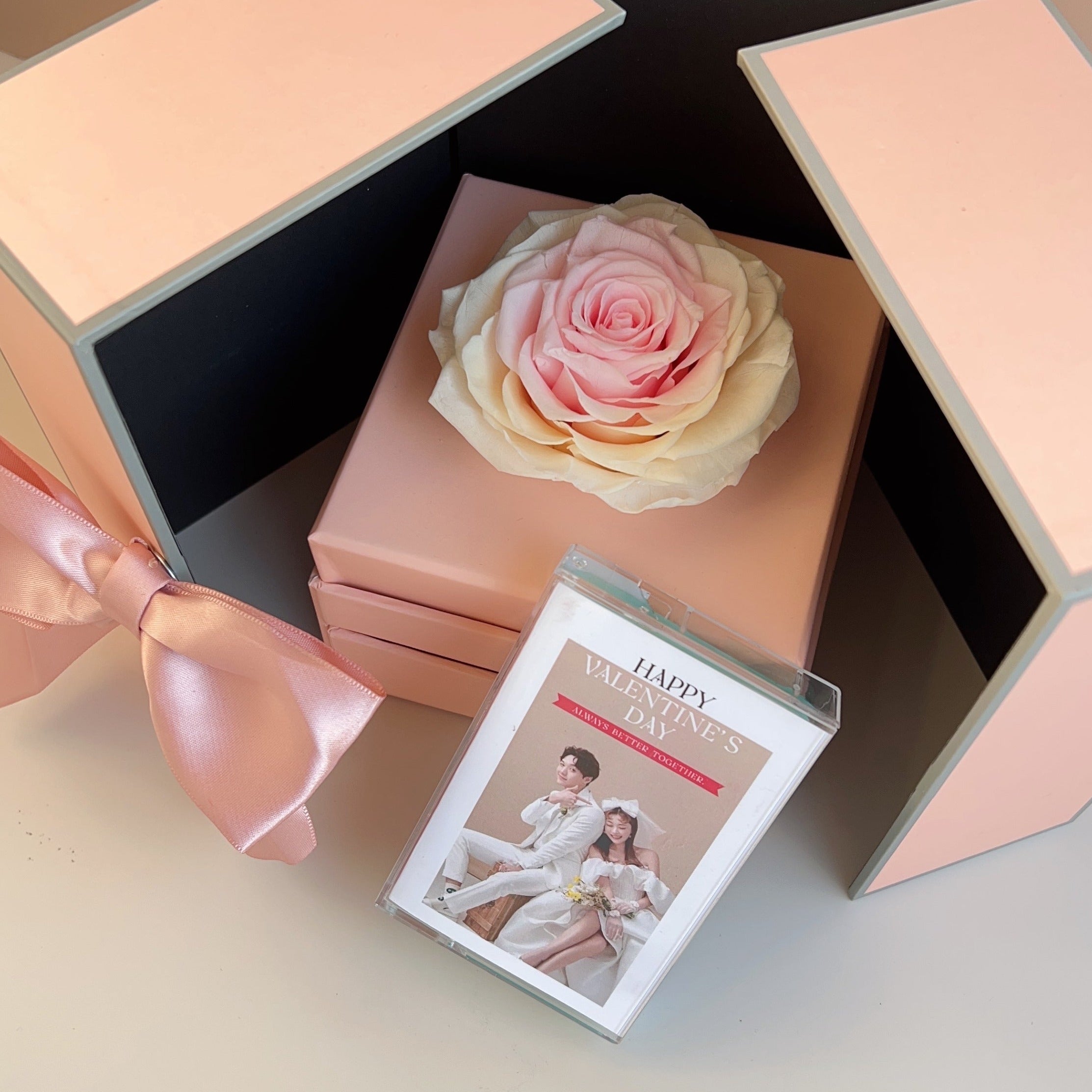 情人節禮物情人節卡求婚花手作永生花保鮮花禮盒客製化禮物錄音心意卡