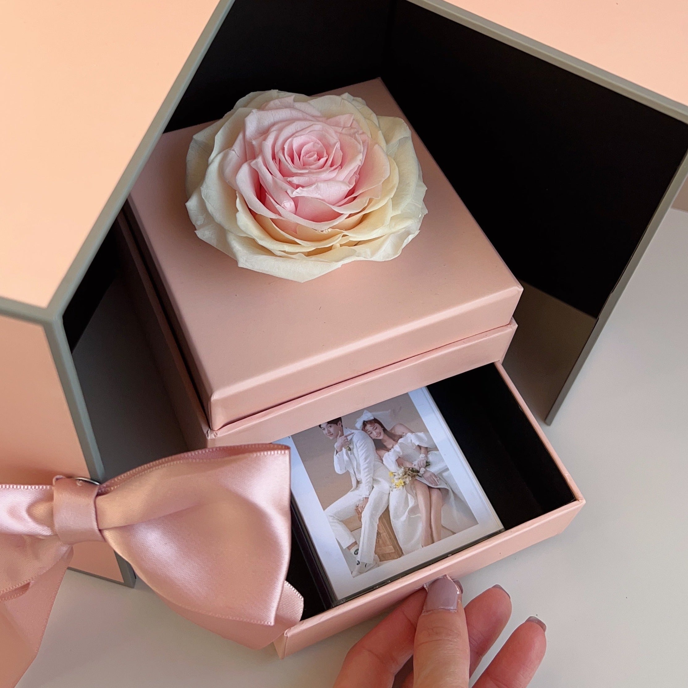 情人節禮物情人節卡求婚花手作永生花保鮮花禮盒客製化禮物錄音心意卡