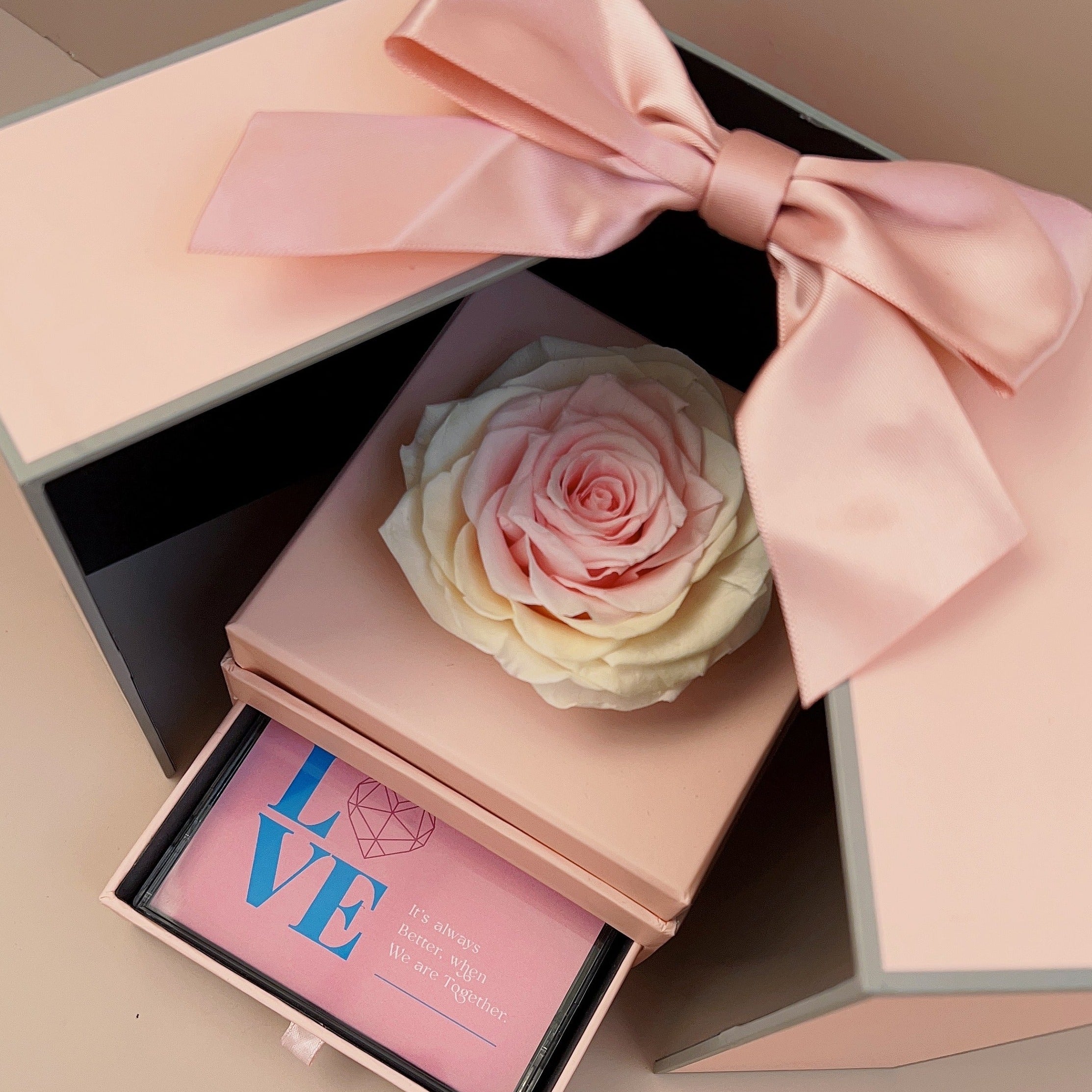 情人節禮物情人節卡求婚花手作永生花保鮮花禮盒客製化禮物錄音心意卡