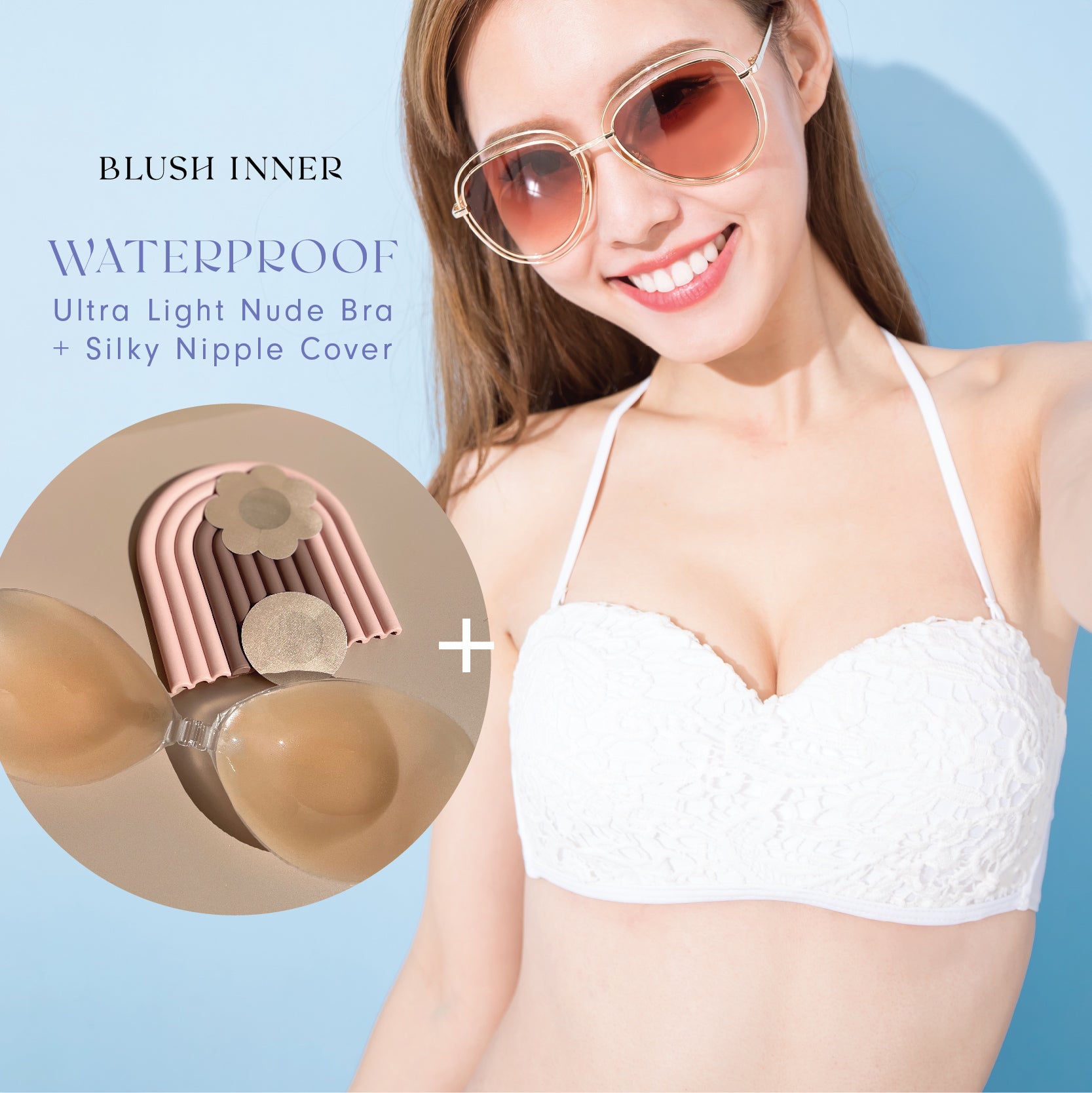 婚紗游水必備配合Nude bra nubra隱形文胸使用防水乳貼胸貼Silky nipple cover