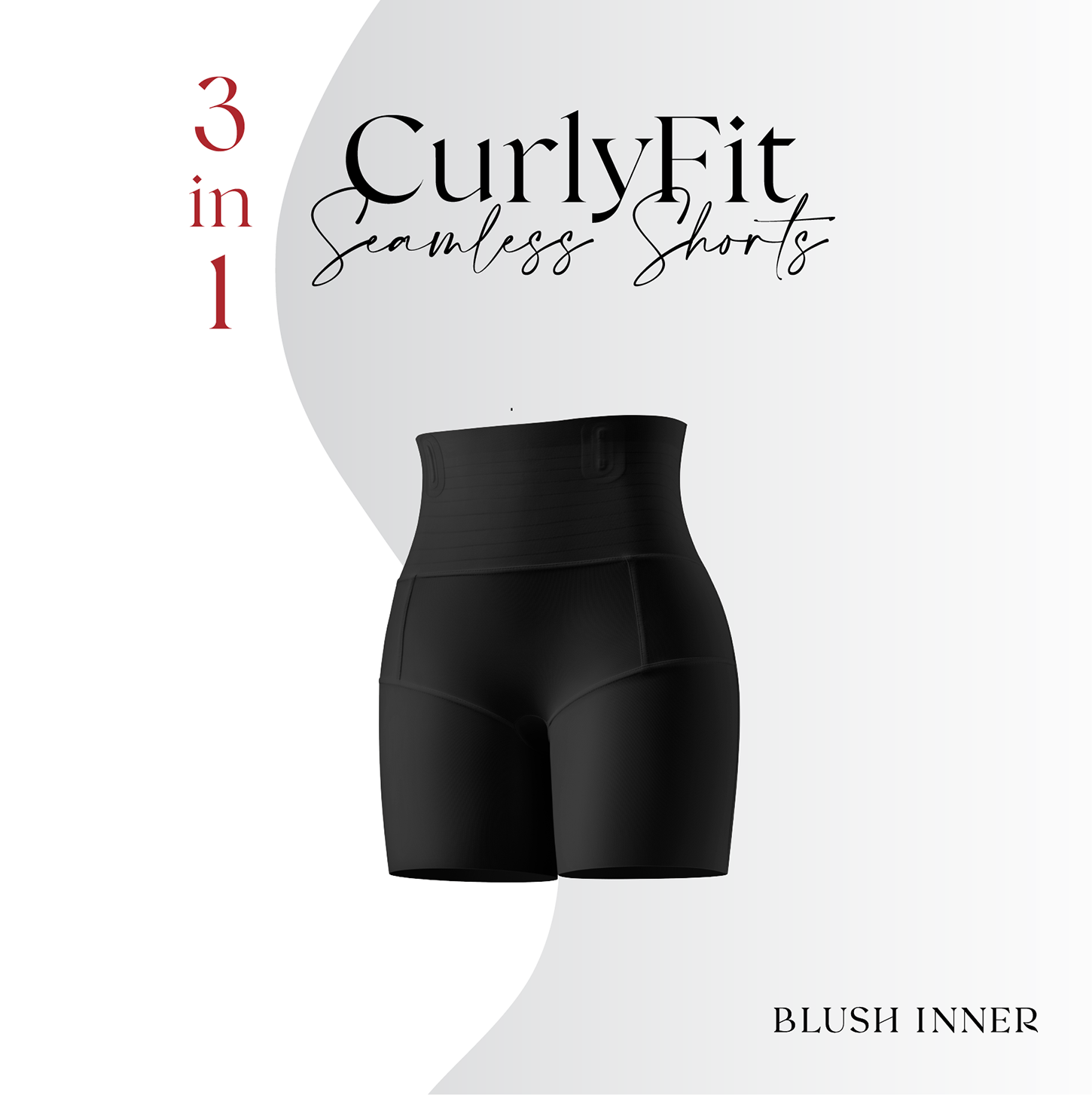 3in1 CurlyFit 無痕提臀包腿收腹短褲主視覺 