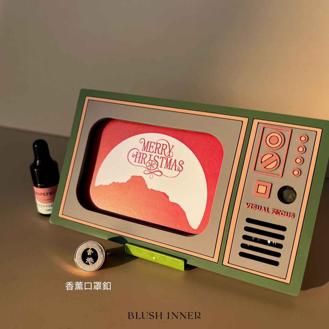 可直接錄音【生日卡/移民禮物/聖誕交換禮物/情人節禮物】罕有留聲復古電視心意卡 DIY禮物